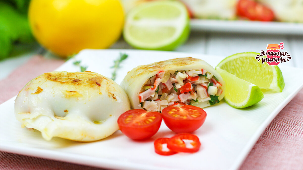 Сочные кальмары с крабами: идеальное блюдо для праздников