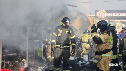 Как сообщает корреспондент Новостей VL, сгорело несколько торговых точек, в которых вьетнамцы продавали вещи и одежду