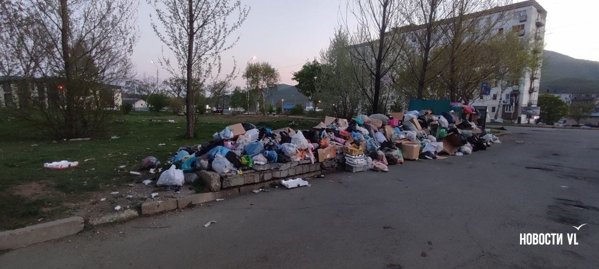 Из-за поломки машин перевозчика в Фокино образовался мусорный коллапс Из-за поломки машин перевозчика в Фокино образовался мусорный коллапс