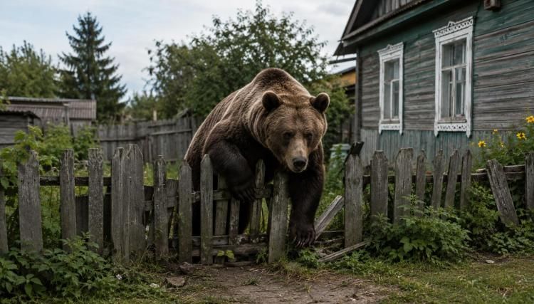 В посёлке Терней Приморского края местные жители застрелили медведя, который выходил к жилым районам