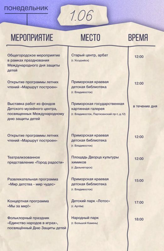 Уже в эти выходные в Приморье пройдут праздничные мероприятия, посвящённые Дню защиты детей Уже в эти выходные в Приморье пройдут праздничные мероприятия, посвящённые Дню защиты детей