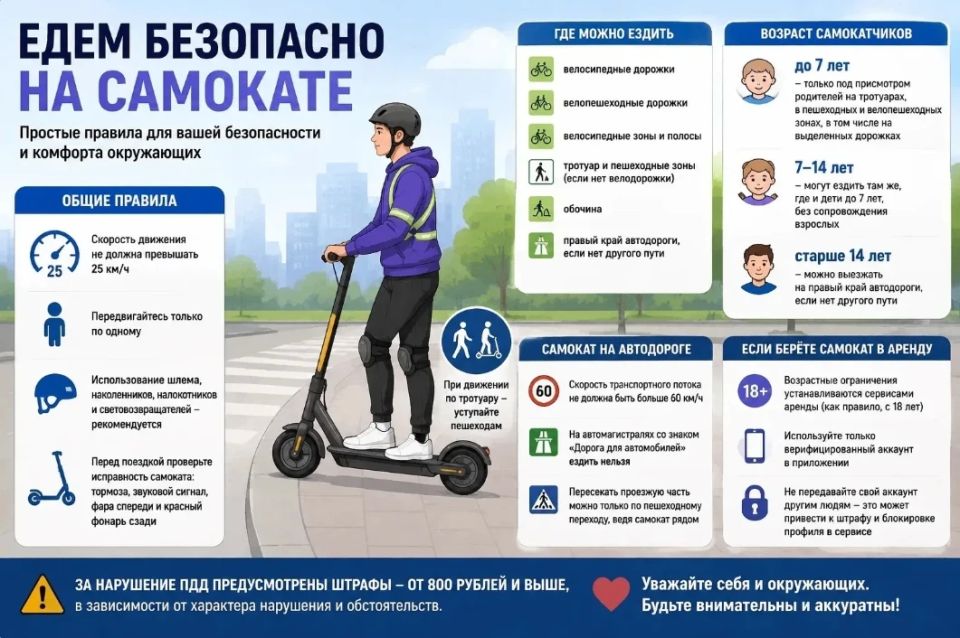 С наступлением теплой погоды электросамокаты снова на улицах города