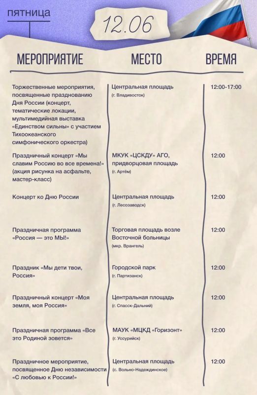 Собрали для вас подборку мероприятий, приуроченных ко Дню России! Собрали для вас подборку мероприятий, приуроченных ко Дню России!