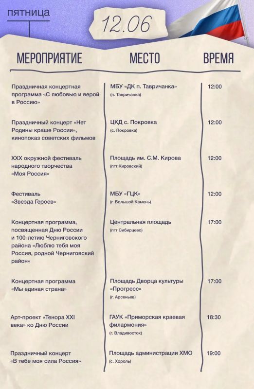 Собрали для вас подборку мероприятий, приуроченных ко Дню России! Собрали для вас подборку мероприятий, приуроченных ко Дню России!