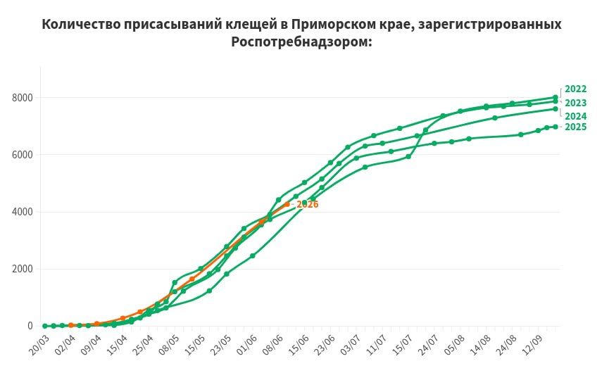 С начала сезона более 4200 приморцев обратились к врачам с клещами