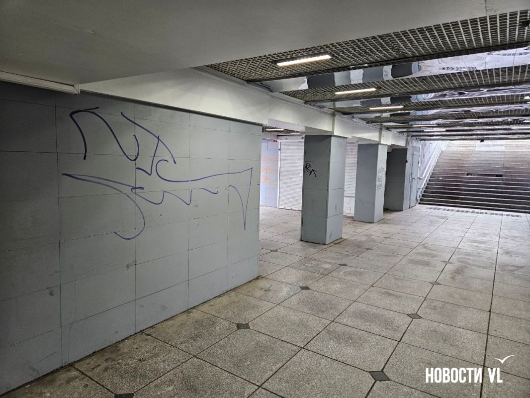Весной гранитные стены в двух подземных переходах в центре Владивостока покрасили в серый цвет Весной гранитные стены в двух подземных переходах в центре Владивостока покрасили в серый цвет