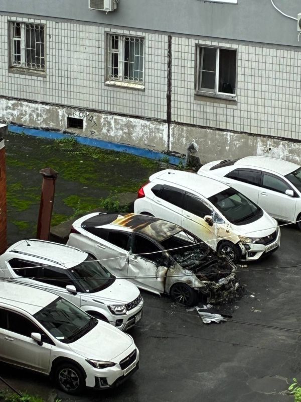 Во Владивостоке сгорел Toyota Prius Во Владивостоке сгорел Toyota Prius
