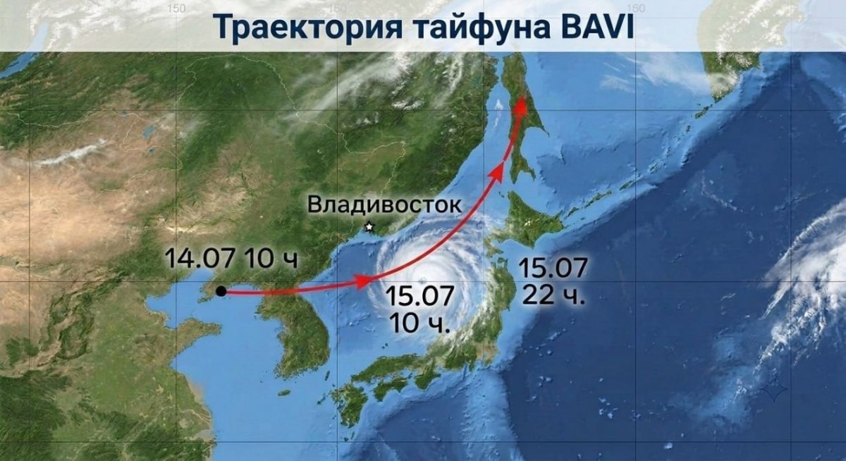 Супертайфун «Бави» дойдёт до Приморского края в статусе циклона