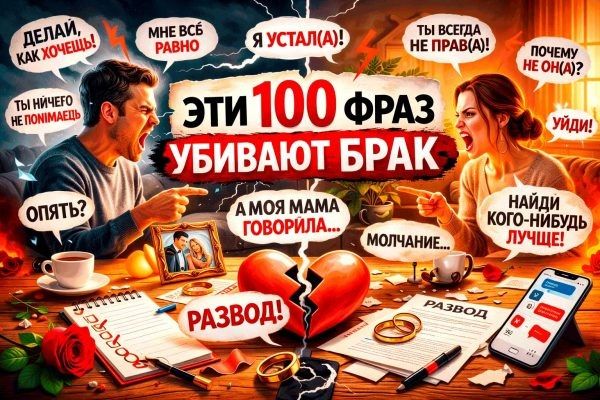100 фраз, которые могут разрушить ваш брак и как их заменить