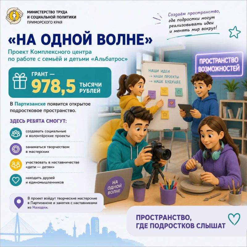 Сразу три учреждения социальной сферы Приморского края вошли в число победителей конкурса Благотворительного фонда Елены и Геннадия Тимченко «Среда возможностей» Сразу три учреждения социальной сферы Приморского края вошли в число победителей конкурса Благотворительного фонда Елены и Геннадия Тимченко «Среда возможностей»