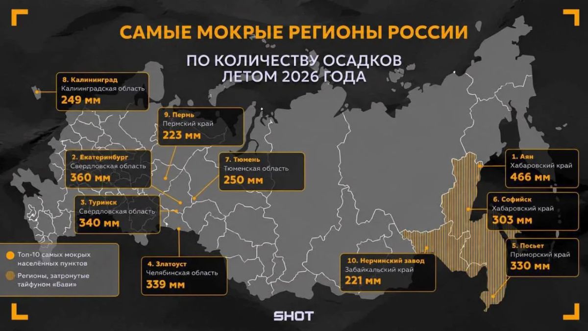 Хабаровский край возглавил рейтинг дождливых регионов России