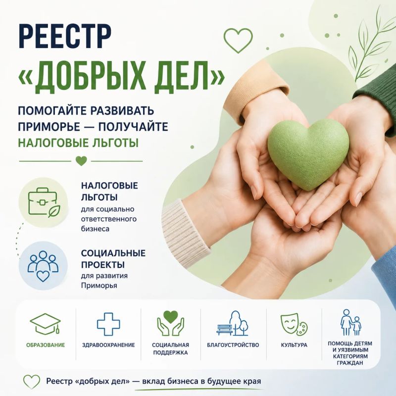 Реестр «добрых дел» появился в Приморье