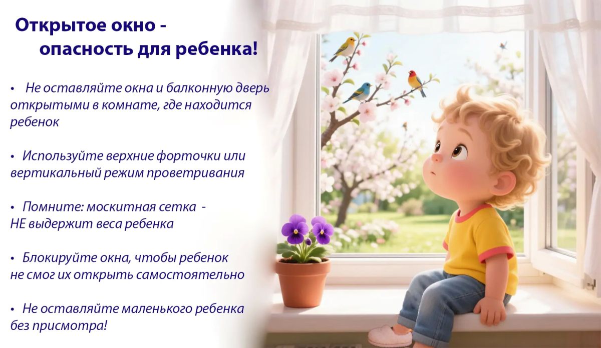 Безопасность детей дома: опасность открытых окон