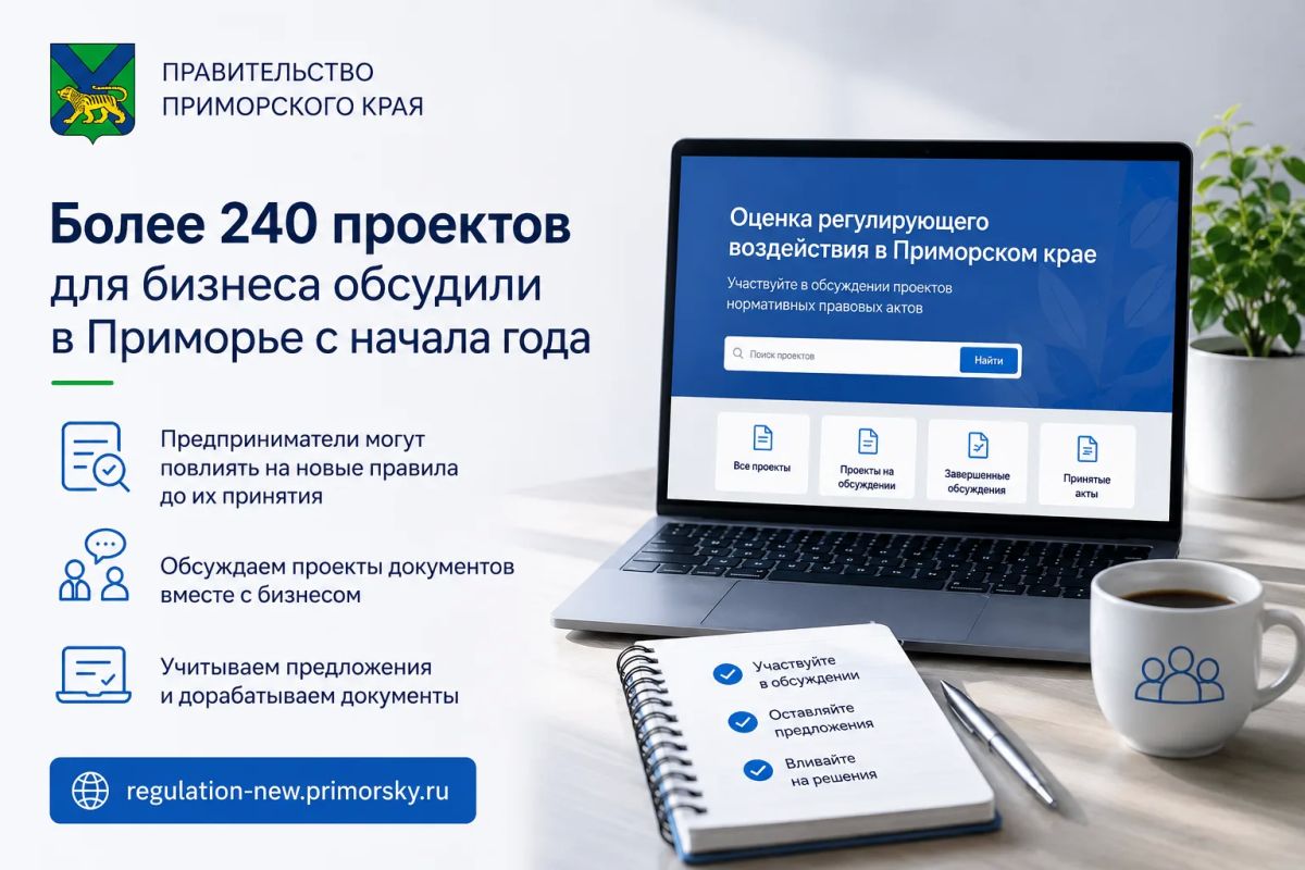 Более 240 проектов для бизнеса обсудили в Приморье с начала года