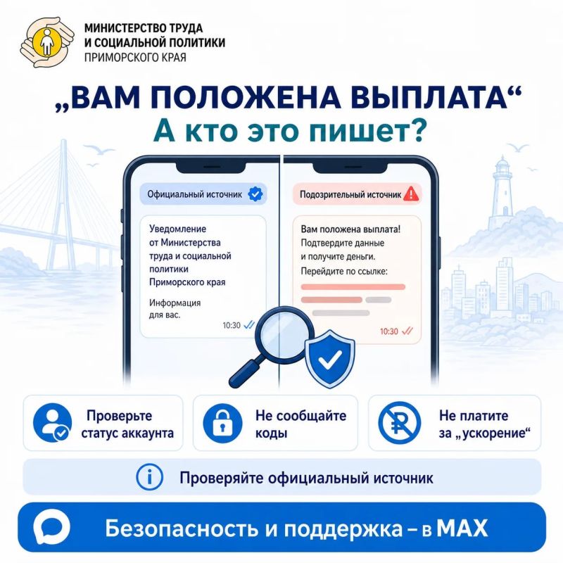 «Вам положена выплата» — а кто это пишет?