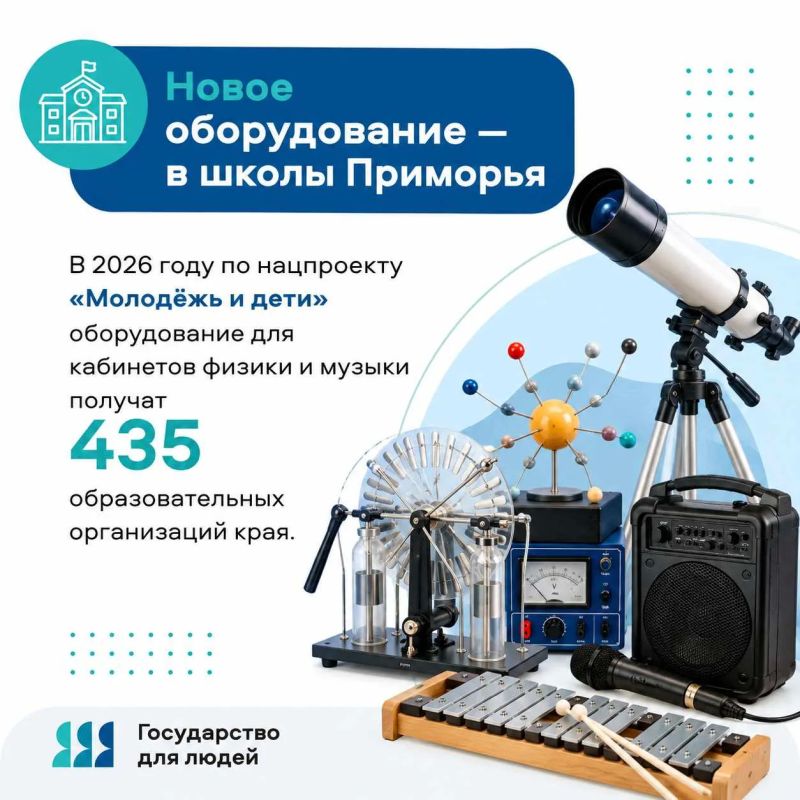 В школах Приморья обновляют оборудование для уроков физики и музыки