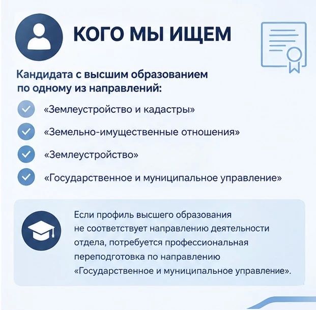 Если вам близки темы землеустройства, кадастра и дорожной инфраструктуры – мы ждем вас в нашу команду! Если вам близки темы землеустройства, кадастра и дорожной инфраструктуры – мы ждем вас в нашу команду!