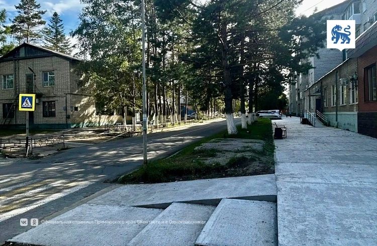 Тротуары и пешеходные зоны отремонтировали в Лучегорске Тротуары и пешеходные зоны отремонтировали в Лучегорске