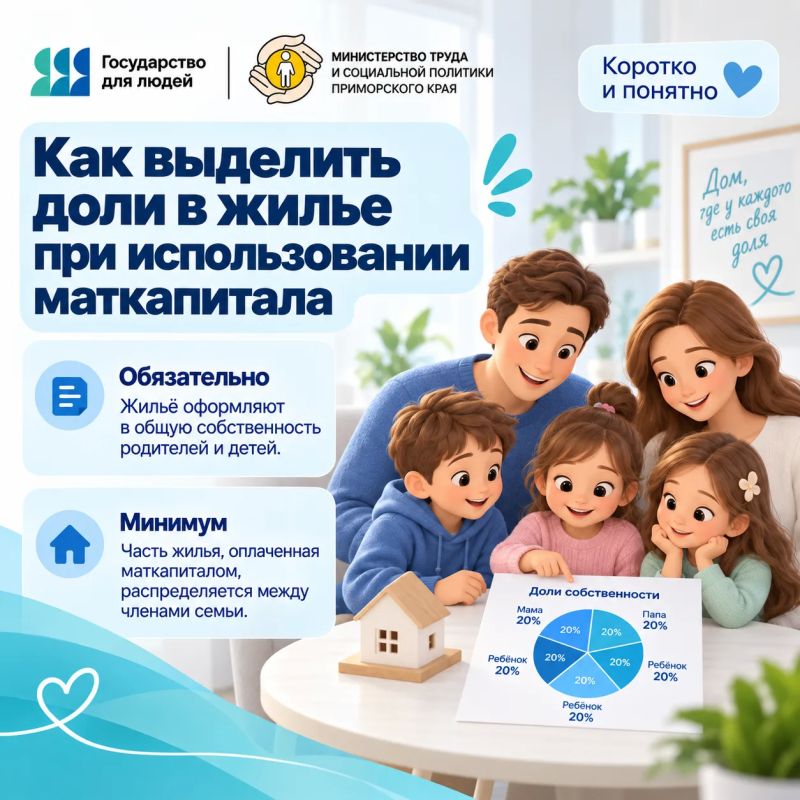 Как рассчитать доли в жилье при использовании маткапитала