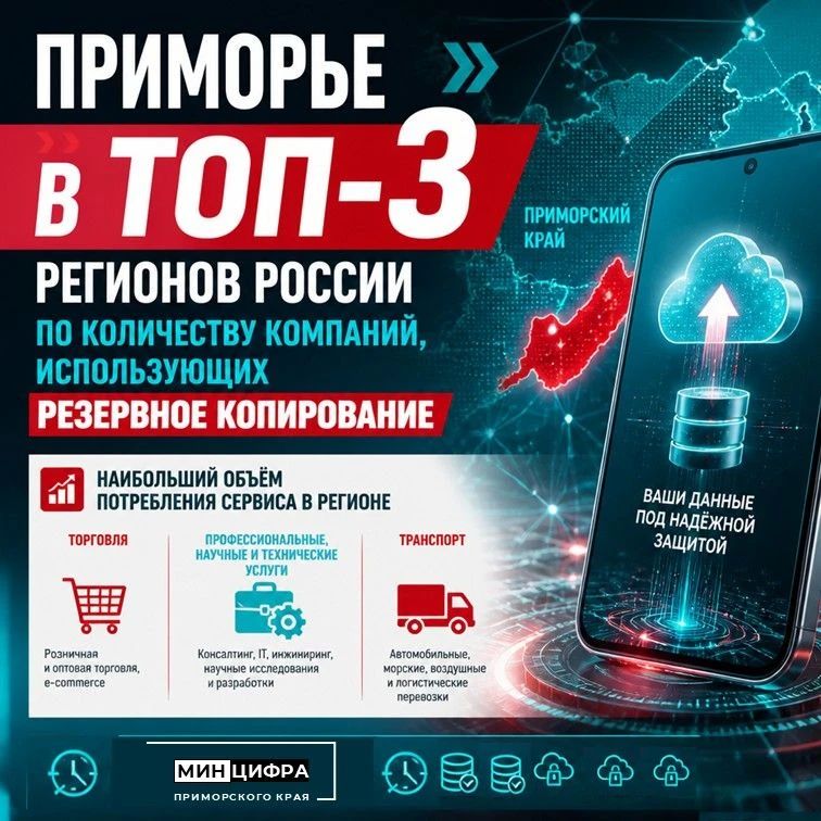 Приморье лидирует по количеству компаний, использующих резервное копирование