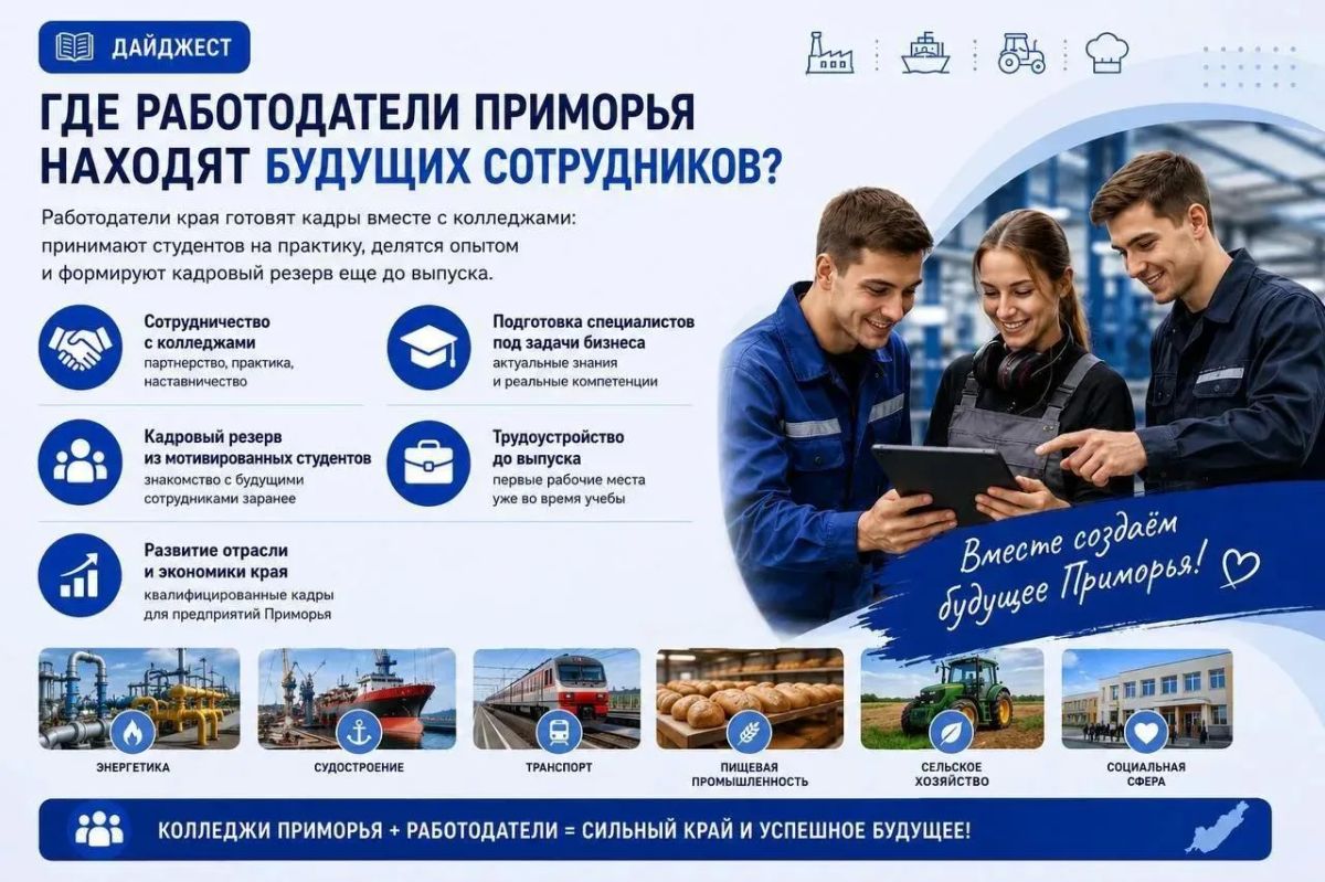 Кадры для предприятий: как колледжи Приморья помогают закрывать вакансии