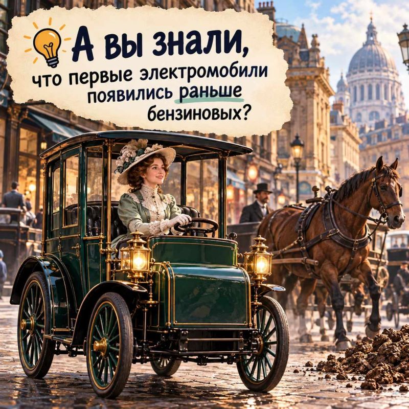 А вы знали, что первые электромобили появились раньше бензиновых?
