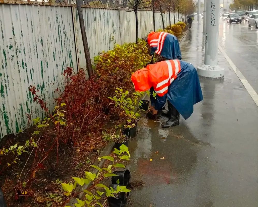 Работы по благоустройству продолжаем в любую погоду Работы по благоустройству продолжаем в любую погоду