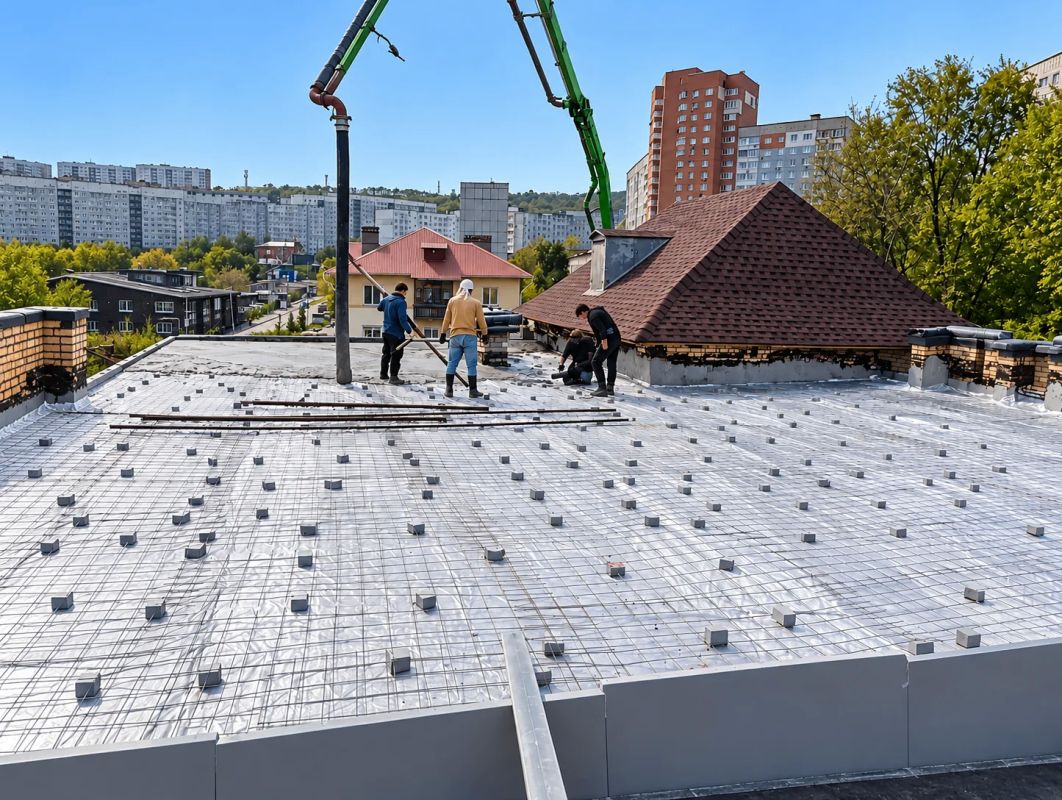 Во Владивостоке капитально ремонтируют крышу спортивной школы «Бастион»