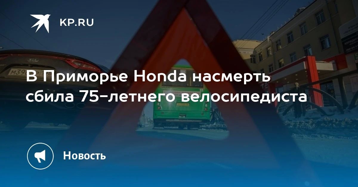 Смертельное ДТП в Приморье: велосипедист погиб под колесами Honda