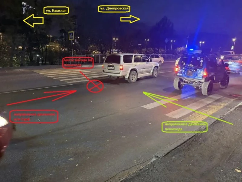Во Владивостоке Госавтоинспекция проводит проверку по факту ДТП с пострадавшим пешеходом